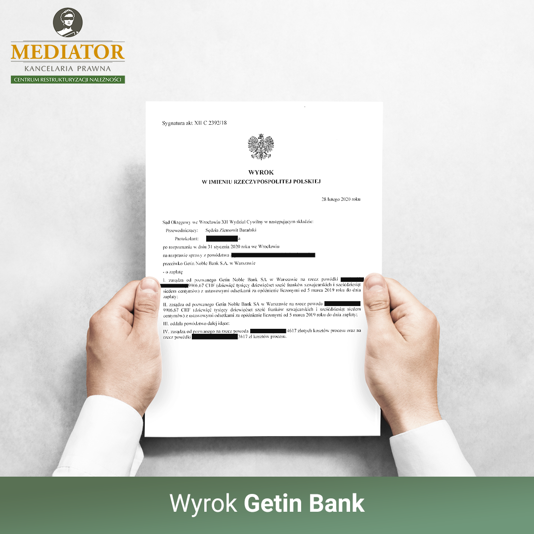 Umowa kredytowa Getin Banku unieważniona‼️